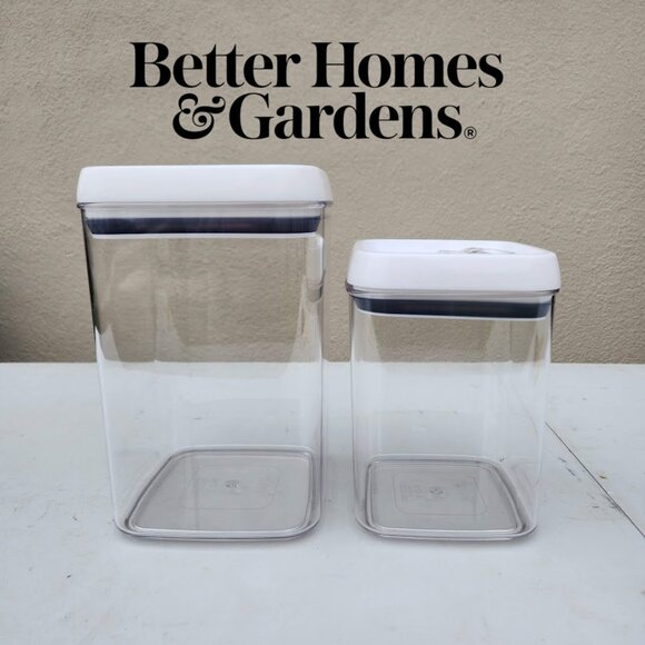 NEW Better Homes & Gardens Canister Flip-Tite Square Food Storage Container Set - Picture 1 of 10